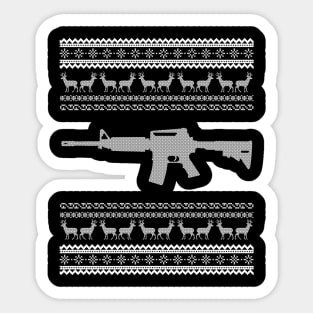 'Ugly Christmas Sweater' Cool Christmas Hunting Rifle Sticker